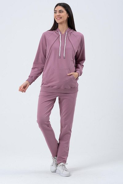 BUSA Set de trening cu două fire pentru alăptare pentru gravidă, cu bandă elastică pentru abdomen, ajustat în talie, Dusty Rose