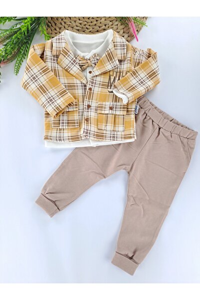 Butik Baby Boy / Child Jacket Body Trousers Bow Tie Triple Set