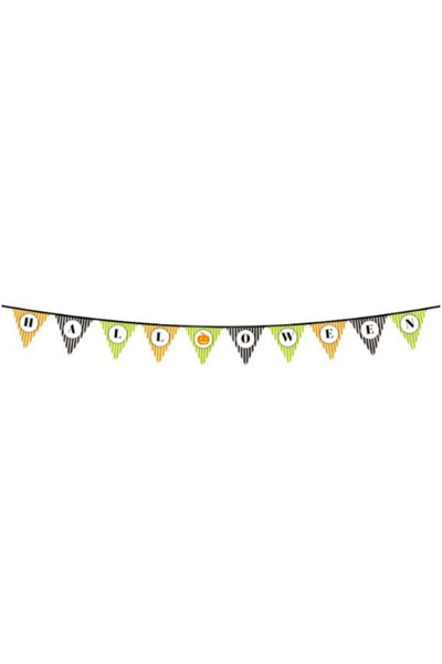NW NessiWorld Halloween Pumpkin Themed Halloween Written Banner Ornament Stre...