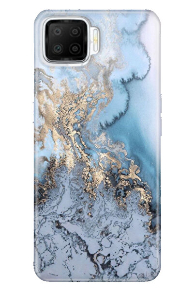 OPPO A73 Uyumlu Kılıf Silikon Desenli Tam Koruma Resimli Kapak Antic Marble