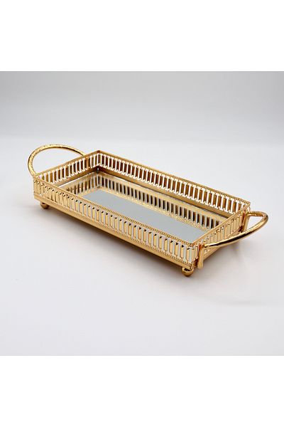 Yenici Aksesuar Metal Mirrored Tray (24*12)