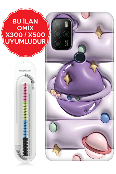 omix X3 X5 X6 X7 X300 X400 X500 X600 X700 Kılıf Baskılı Renkli Arka Kapak 3D Space