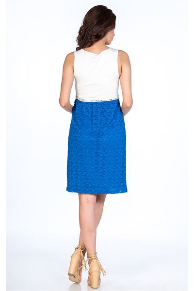 BUSA Rochie casual pentru gravida albastra cu accesoriu curea