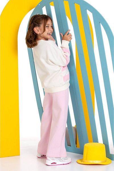 tunays shopping 3 Thread Ribbed Oversize Mold Florida Printed Girl's Set