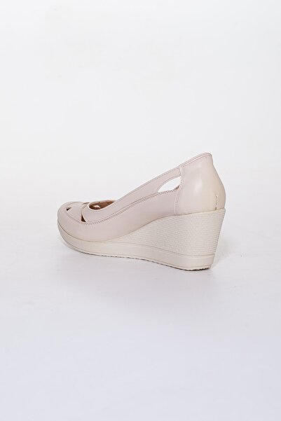 Dilimler Ayakkabı Wedge Sole Orthopedic Beige Women's Wedge Heeled Shoes