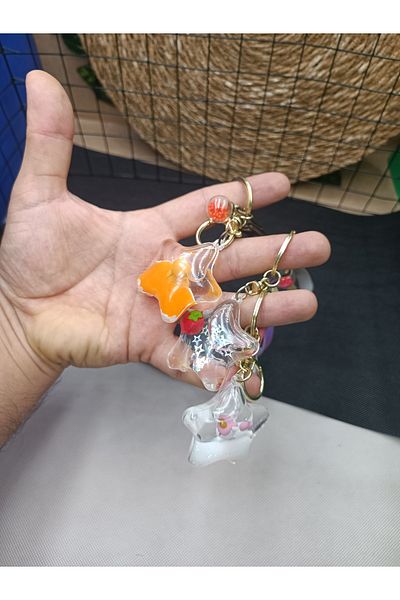 Meyra Accessories 1 Piece Luxury Watery Figured Bag Accessory Keychain Colorful Gift Bag Ornament