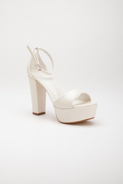 Dilimler Ayakkabı Tek Bant Cilt Sedef Kadın Platform Topuklu Abiye Ayakkabı