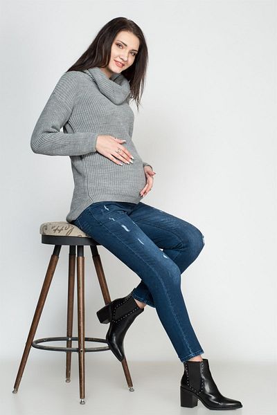 BUSA Maternity Knitwear Sweater Gray