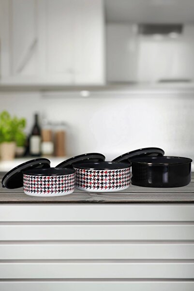 PR HOME Forte Black Enamel - Triple Storage Set