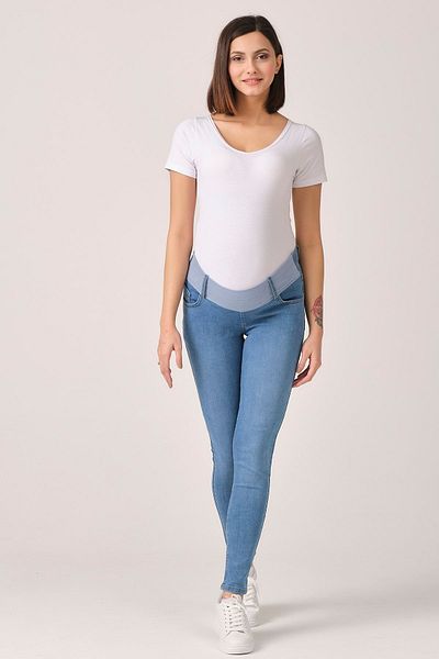 BUSA Blugi skinny skinny albaștri - Suport abdominal pentru partea inferioară a sarcinii