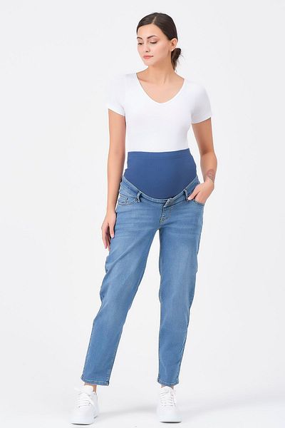 BUSA Blugi Mom Fit pentru Gravida Albastru