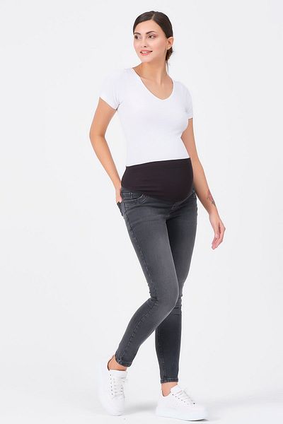 BUSA Anthracite Maternity Skinny Jeans - Flexible and Abdominal Band