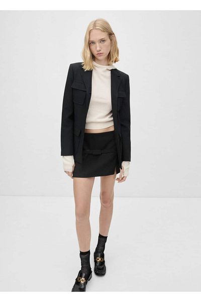 MANGO Woman Belted Slit Mini Skirt