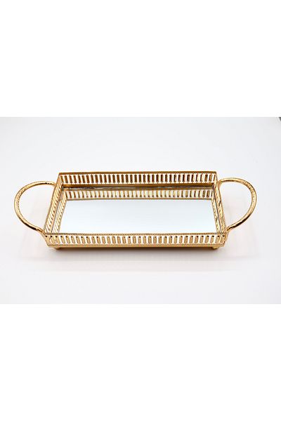 Yenici Aksesuar Metal Mirrored Tray (24*12)