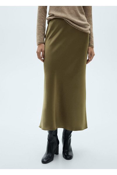 MANGO Woman Fusta lungă din satin