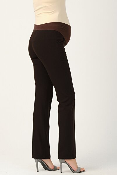 BUSA Hamile Gabardin Pantolon Kahverengi