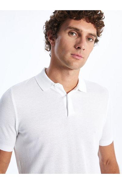LC Waikiki Polo Neck Short Sleeve Men's Knitwear Sweater