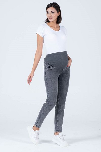 BUSA Pregnant Flexible Abdominal Banded Mom Fit Jeans Anthracite