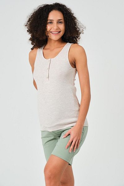 BUSA Tricou cu mânecă zero pentru camisole de maternitate Bej