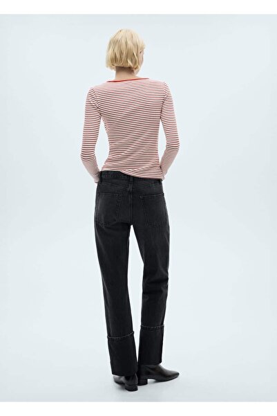MANGO Woman Csíkos twill póló