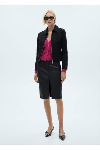MANGO Woman Cardigan din tricot cu nasturi metalici