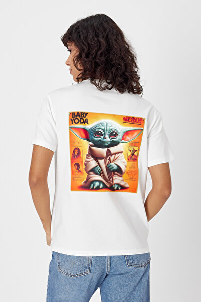 Butikgiz Μοτίβο τεχνητής νοημοσύνης - Μπλουζάκι με κανονική εφαρμογή 100% βαμβάκι με προσαρμοσμένη εκτύπωση (Baby Yoda)
