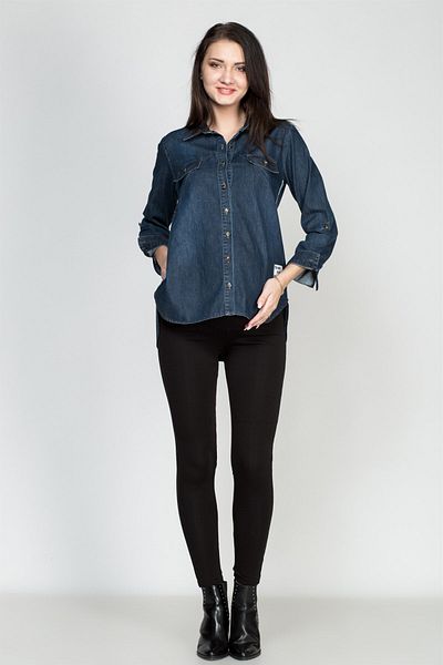 BUSA Blue Maternity Denim Shirt