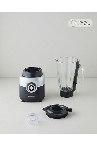 English Home SBL 3001 - 1750 ml Black-Chrome Glass Jug Blender