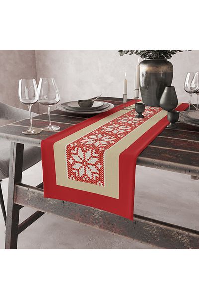 Viadela Christmas Snow Patterned Runner 40X150Cm