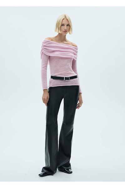 MANGO Woman Pulover cu detaliu de adunare