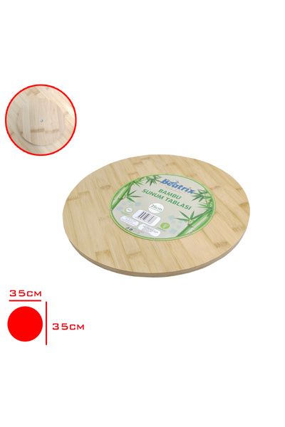 Leva House Bambu Sunum Tablası Dönerli 35 Cm