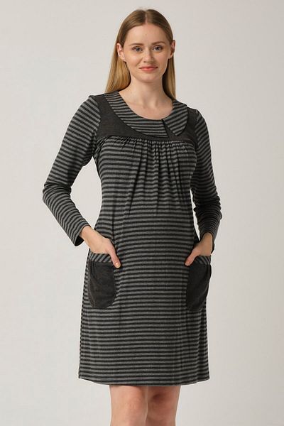 BUSA Anthracite Maternity and Casual φόρεμα - Μοντέλο Robadan