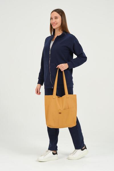 BUSA Тканина без обробки з кишенями спереду Сумка через плече гірчичного кольору