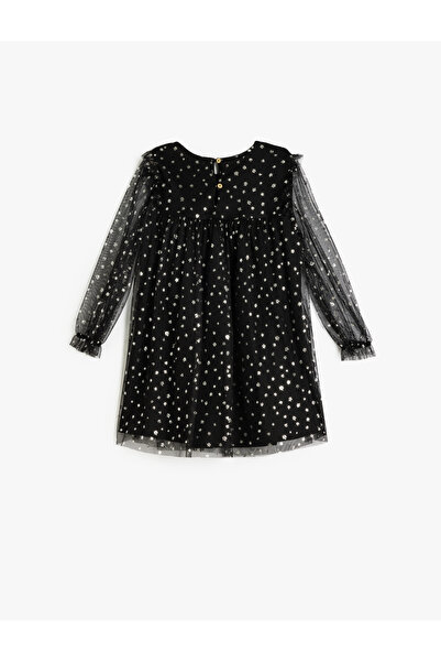 Koton Dress Bright Floral Printed Long Sleeve Round Neck