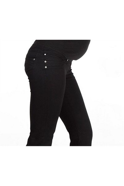 BUSA Pregnant Black Canvas Jeans Black