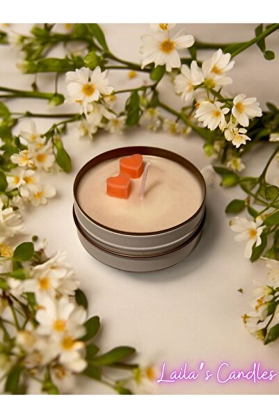 Candle Dekoratif Hediyelik Vanilya Kokulu Kutu Teneke Mum,Doğal El Yapımı Kok...
