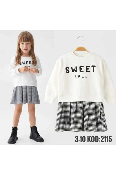 Cappella Butik Girl's Pleated Skirt Long Sleeve Sweatshirt Double Set