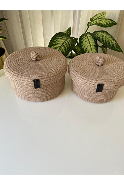 Nev Design Wicker 2-Piece Basket with Lid, Organizer, Handmade, Multi-Purpose