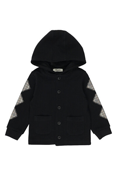 Panço Erkek Bebek Kapüşonlu Siyah Ceket