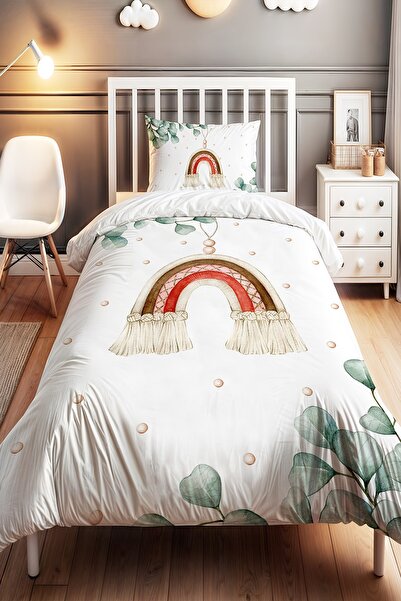 EVPANYA طقم غطاء لحاف للأطفال الرضع بنمط قوس قزح من الأوكالبتوس