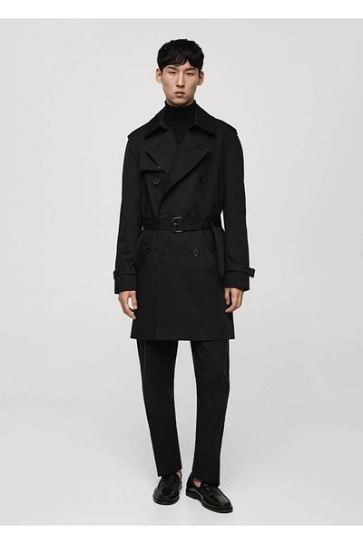 MANGO Man Wasserabweisender Trenchcoat mit Gürtel