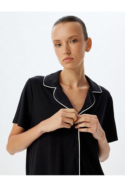 Koton Κοντομάνικο πουκάμισο Sleepwear Top ύφασμα βισκόζης