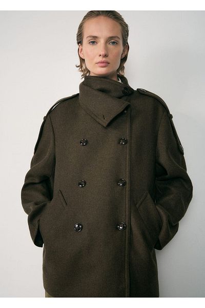 MANGO Woman Double-breasted wool coat