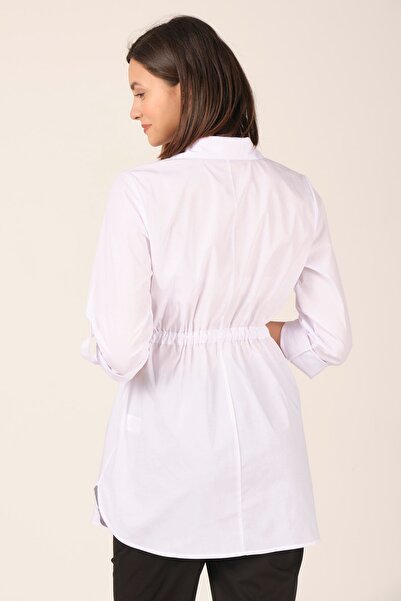 BUSA Maternity Elastic Waist Shirt White