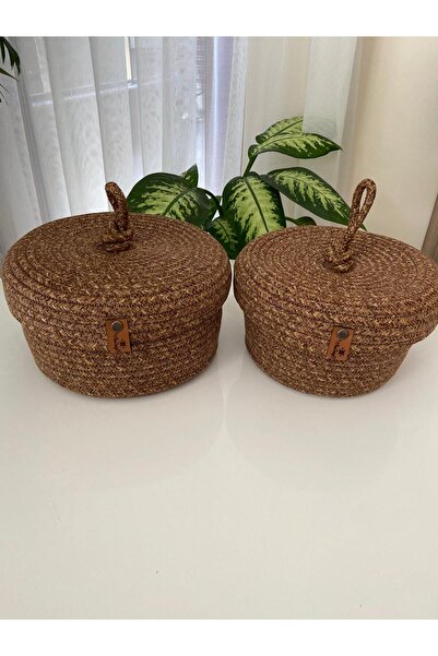 Nev Design Wicker 2-Piece Basket with Lid, Organizer, Handmade, Multi-Purpose