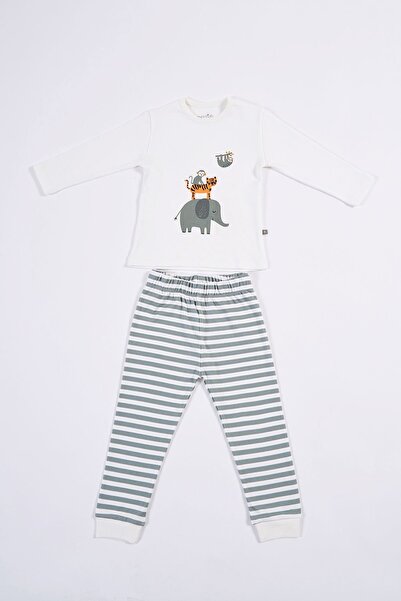 Messido 1-5 Years Old Children's Animal Print Cotton Long Sleeve Pajamas Set