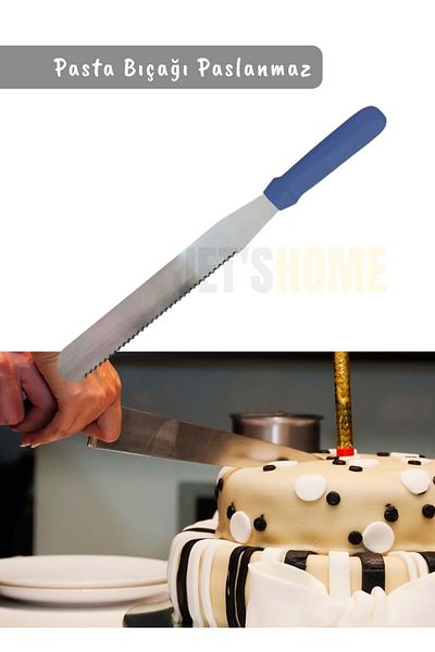Jet's Home Stainless Steel Cake Knife and Spatula - 38 cm