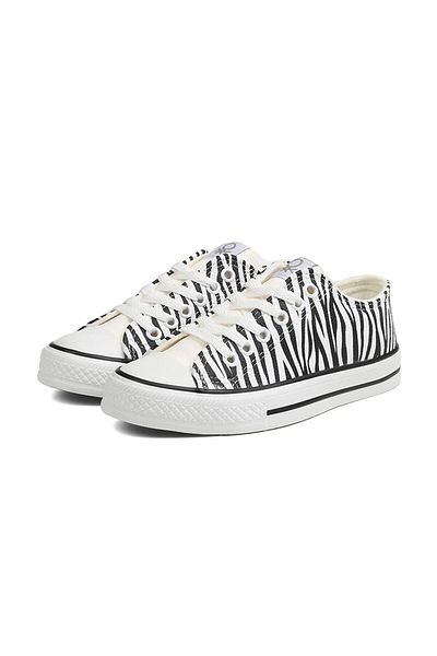 Benetton Bn-30179 Pantofi de damă alb-negru
