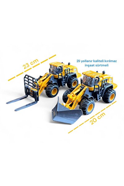 Ailenizin Oyuncakçısı kar küreme aracı ve forklift inşaat araçları iş makinesi 2li oyuncak sağlam kırılmaz model