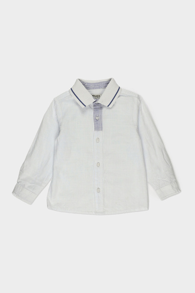 Panço Erkek Beyaz Dokuma Gömlek Yaka Gömlek